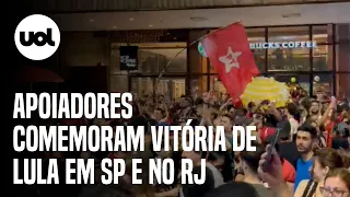 Apoiadores comemoram vitória de Lula na Paulista, em SP, e na Cinelândia, no RJ