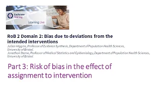 Part 3: Risk of bias in the effect of assignment to intervention