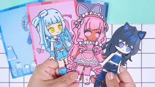 paper diy✨to make Gacha Doll Outfits Paper Toy Printables #preppy #asmr #tutorial #종이놀이 #diy