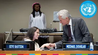 UN Messenger of Peace, Michael Douglas delivers remarks to International Day of Peace Youth Event