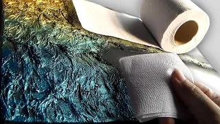 New Textured Abstract Painting Technique with Toilet Paper