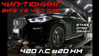 Чип-тюнинг BMW X6 40D (G06) с замерами на мощностном стенде и замерами разгона после доработки.