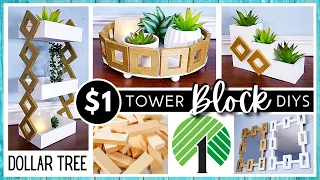 *NEW* DOLLAR TREE DIY | Tumbling Tower Blocks DIYs | Glam VANITY Storage & Decor | White & Gold