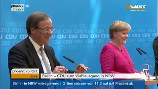 Landtagswahl Nordrhein-Westfalen: Pressekonferenz von Angela Merkel und Armin Laschet