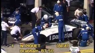 HD Very first refuelling pitstop in F1, Piquet 1982 LIVE COMMENTARY