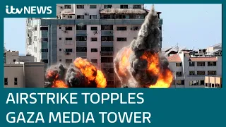 Israeli airstrike destroys media building in Gaza as tensions escalate | ITV News