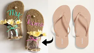 Amazing ! How to Make Recycle Old Flip Flops | Jute Craft ideas | Recycle Plastic