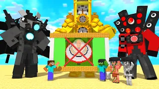 Monster School :  Golden CLock Man x TvMAn w No Skibidi Toilet - Minecraft Animation