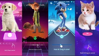 Dog vs Fox vs Sonic vs Cat  | Tiles Hop vs Smash Color vs Beat Roller vs Beat Jumper baby