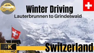 Driving in Switzerland during Winter: Lauterbrunnen to Grindelwald (Jungfrau Region)