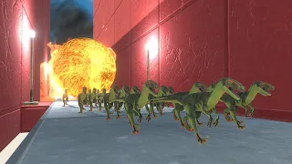 Escape From Giant Rolling Gold Ball - Dinosaurs VS Animals - Animal Revolt Battle Simulator