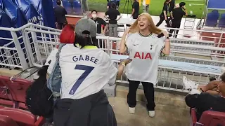 Aiki Leejung and Gabee at a football match