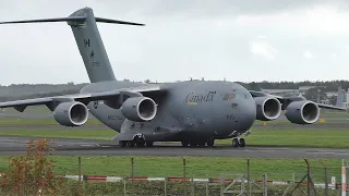 Royal Canadian Air Force (RCAF) Movements at Prestwick Airport | 3 C17As, 2 CC150s & 2 C130Js