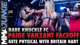 Paige VanZant grabs Britain Hart's throat, gets cussed out during BKFC 'KnuckleMania' faceoff