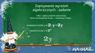 Zapisywanie wyrażeń algebraicznych