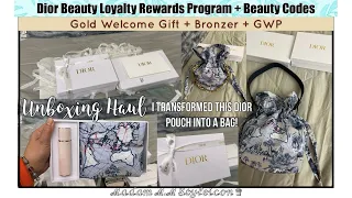 DIOR LOYALTY REWARDS GOLD WELCOME GIFT & BRONZER Unboxing+ CODES + DIOR POUCH TO BAG CONVERSION ℳ.ℳ♛