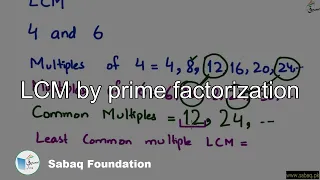 LCM by prime factorization, Math Lecture | Sabaq.pk |