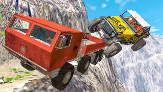 Cliff Drops with Trucks #2 - BeamNG DRIVE | SmashChan