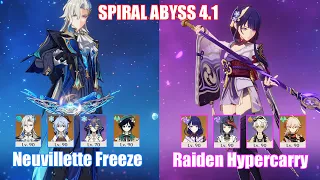 C0 Neuvillette Freeze & C0 Raiden Hypercarry | Spiral Abyss 4.1 | Genshin Impact