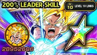 200% LEADER SKILL! 100% PHY SSJ GT GOKU LEVEL 10 LINKS! Dragon Ball Z Dokkan Battle