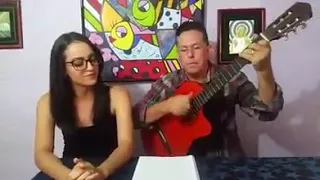 Regiane e seu Pai cantando Noiva Triste