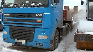 Запуск Дафа после праздников. DAF xf95 480hp cold start. -17 C°