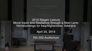 Nancy Sherman - Moral Injury and Resilience through a Stoic Lens