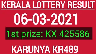 KERALA LOTTERY RESULT, KARUNYA LOTTERY, 06-3-2021.