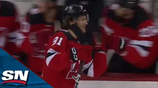 Devils' Dawson Mercer Cranks One-Timer For First Career Stanley Cup Playoffs Goal