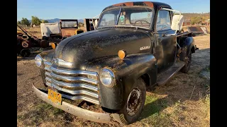 FIRST START IN 35 YEARS! 1948 CHEVROLET THRIFTMASTER  3/4 TON PICKUP