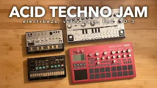 ACID TECHNO JAM / electribe 2 sampler, volca bass, fm2, TD-3