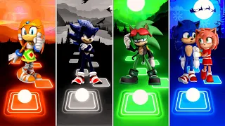 Sonic Boom vs Dark Sonic vs Green Sonic vs Sonic Love Amy Rose | Sonic Team Tiles Hop Gameplay