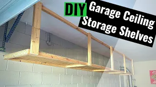 DIY Garage Ceiling Storage Shelves