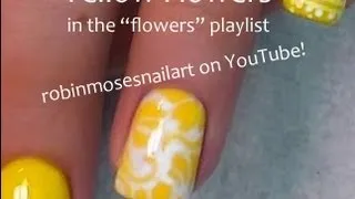 Yellow Flower Nail Art Tutorial for beginners with short nails!