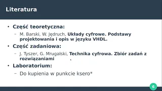 Technika cyfrowa, wykład 1 (02.10.2021), Informatyka, niestacjonarne