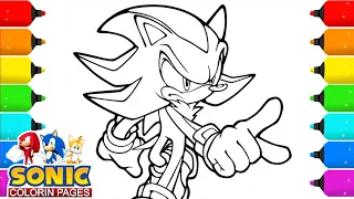 Sonic Shadow Coloring Pages NEW Sonic  3 Tails, Knuckles, Shadow Coloring Page draw coloring