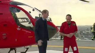 Prince William flies helicopter