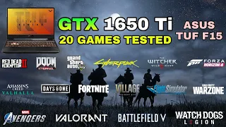 GTX 1650 Ti + i5 10300H | Test in 20 Games in 2021 - ASUS TUF F15