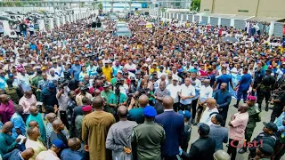 See The Massive Crowd That Gathered Against Wike In Port Harcourt As Fubara Fires Back At Wike