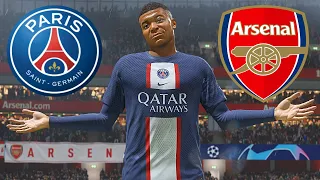 PSG vs ARSENAL Ultimate Difficulty Career FIFA 23 PS5 Realistic Gameplay MOD