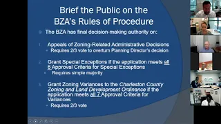 Charleston County  Board of Zoning Appeals (BZA) meeting August 31, 2020