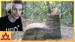 xQc Reacts to Primitive Technology: Crossdraft kiln | xQcOW