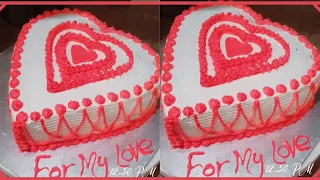 Heart Shape Cake | For My Dear Husband's Birthday | Anniversary Cake Design | Love Cake Design