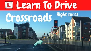 Turning right at crossroads with traffic rights