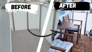 BALCONY MAKEOVER/ small apartment cosy balcony ideas| IKEA balcony transformation
