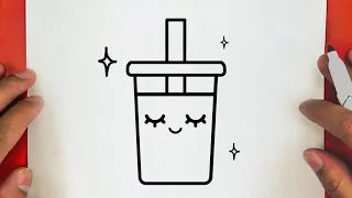 HOW TO DRAW A CUTE DRINK, STEP BY STEP, DRAW Cute things