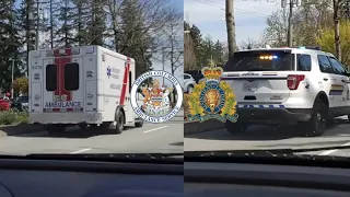 (TRAFFIC) BCAS & Surrey RCMP Responding/Arriving to Incident