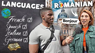 How many foreign languages do Romanians speak?