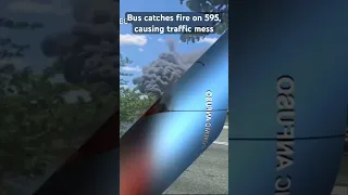 Tour bus catches fire on I-595, causing rush hour traffic mess #fire #browardcounty #traffic