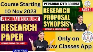 How to write Research Paper, Research Proposal Synopsis Course | By Navdeep Kaur